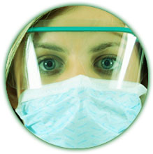 Masque avec écran facial intégré Masque avec écran facial intégré